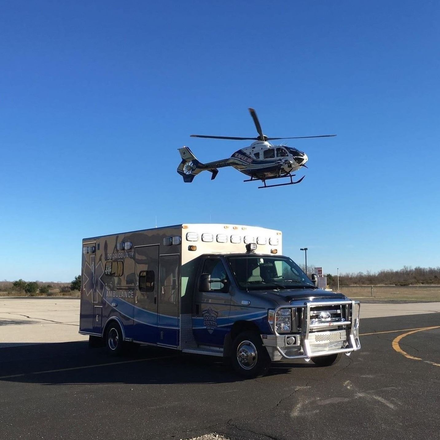 Ambulance and Helicopter